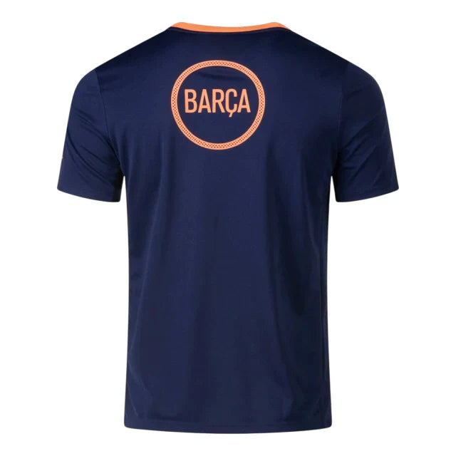 Camiseta Pre-Partido Barcelona 25/26 (Azul/Naranja)