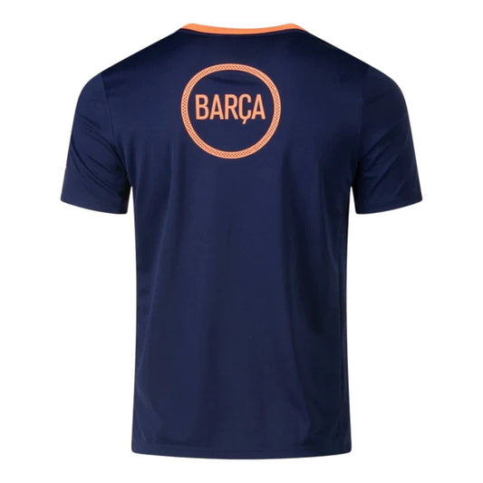 Camiseta Pre-Partido Barcelona 25/26 (Azul/Naranja)