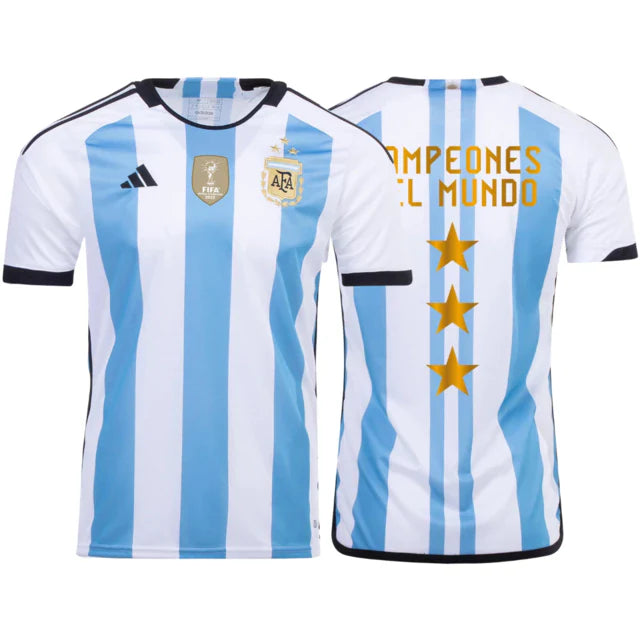 Camiseta Seleção da Argentina Três Estrelas