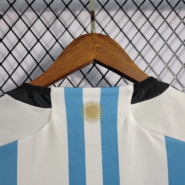 Camiseta Seleção da Argentina Três Estrelas