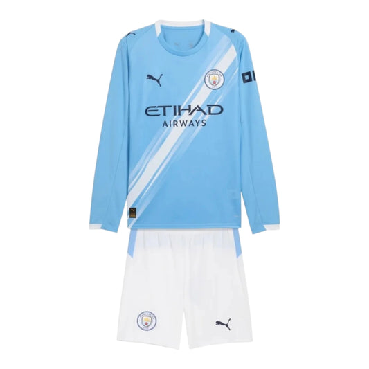 Conjunto Infantil Manchester City Manga Larga 25-26 - Primera Equipación